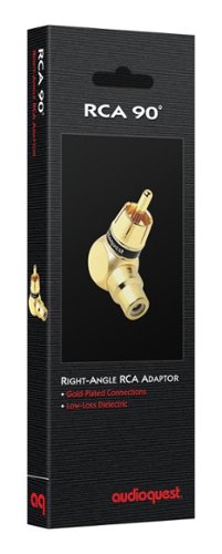 AudioQuest RCA 90˚ Adaptor - Female RCA > Right-Angle Male RCA - Gold WORLDWIDE DELIVERY