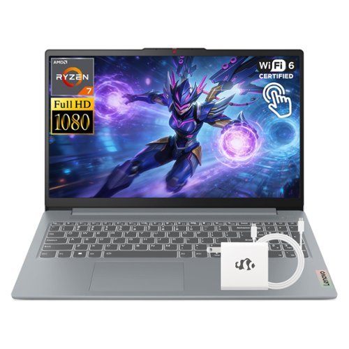 Lenovo - IdeaPad Slim 3 Touchscreen Laptop, 8 Cores AMD Ryzen 7 5825U( Up to 4.50 GHz)16GB RAM 512GB SSD, 15.6" FHD IPS - Arctic Grey-Front_Standard 