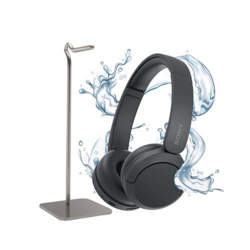 Sony - WH-CH520 Compact Wireless Bluetooth On-Ear Headphones with Stand - Black-Front_Standard 