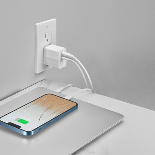 Insignia™ 70W Dual Port USB-C GaN Wall Charger for MacBook, iPad, iPhone, Apple Watch, AirPods, Samsung Smartphones and More - White BUY ONLINE