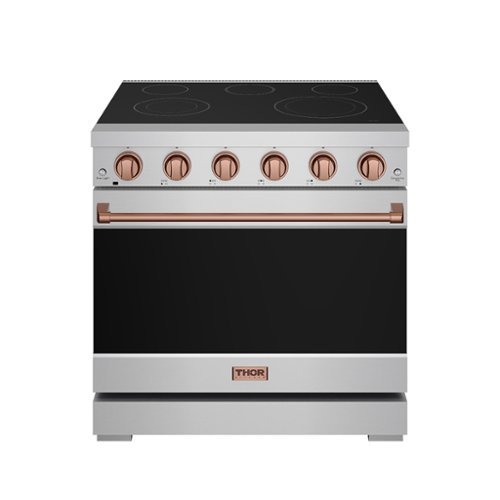 Gordon Ramsay Series by Thor Kitchen 6.0 Cu. Ft Freestanding Electric Range with Rose Gold Hardware - Stainless Steel-Front_Standard 