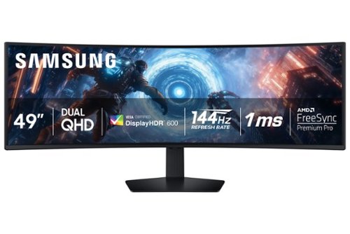 Samsung - 49" Odyssey G9 G91F 1000R Curved Dual QHD 144Hz 1ms AMD FreeSync Premium Pro Gaming Monitor with HDR600 (HDMI x2,DP,USB) - Black