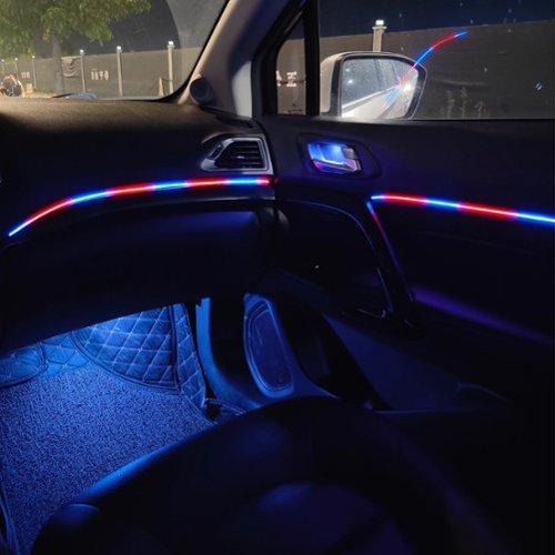 Race Sport COLORTRAIL RGBW LED Interior Strip Lighting Kit for 2-Door Vehicles - Multi GLOBAL SHIPPING