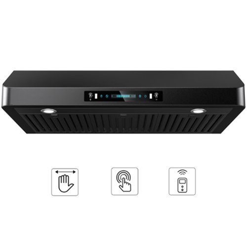 ZJKLA - 30 inches - Externally Vented - Under cabinet Range Hood - Black Stainless Steel-Front_Standard 