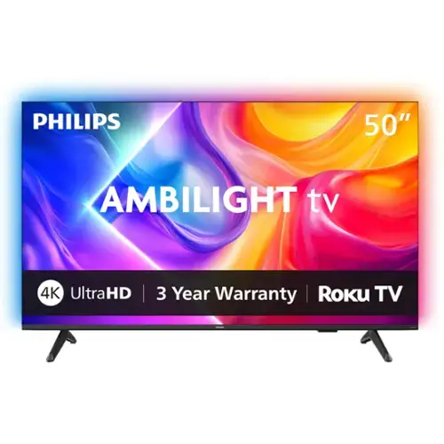 PHILIPS 50" AMBILIGHT TV 4K UltraHD | 3 Year Warranty | Roku TV