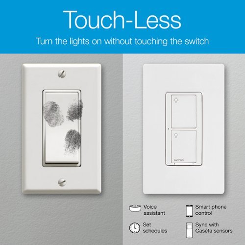 Lutron Caseta Smart Switch Kit with Remote 3-Way (2 Points of Control) - White GLOBAL SHIPPING
