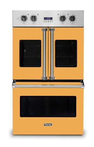 Viking - 30" 7 Series French Door Double Built-In Electric Thermal Convection Oven - Daffodil