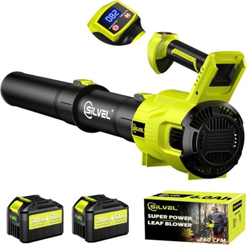 Silvel - Cordless Leaf Blower, 750CFM (250MPH) High Power Turbo Blowers, with 2x6.0Ah Battery and Quick Charger - Green-Front_Standard 