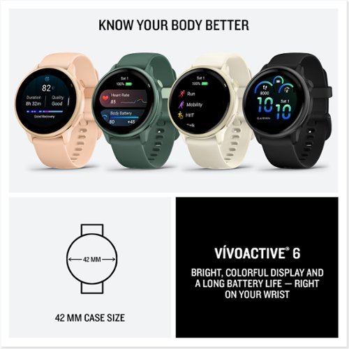 Garmin vívoactive 6 GPS Smartwatch 42 mm Fiber-reinforced polymer - Lunar Gold with Bone Band GLOBAL SHIPPING