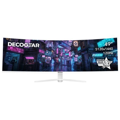 Deco Gear - 49" 5K DQHD Curved Ultrawide Monitor with 65W USB-C, HDR, 120Hz, 1 ms MPRT - White-Front_Standard 