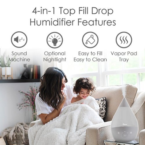 CRANE 1 Gal. Drop Cool Mist Humidifier with Sound Machine