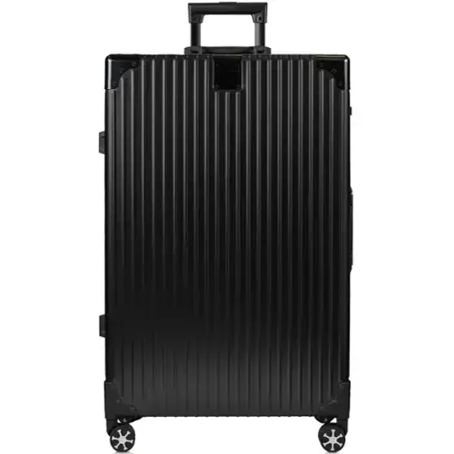 Front. Champs - Elite Aluminum Collection Large Luggage Case - Black.
