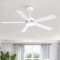 Breezary - 52" Modern Indoor Ceiling Fan with LED Light, 5 Reversible Plywood Blades, 6-Speed DC Motor, Remote, Timer, 5" Downrod - White-Front_Standard