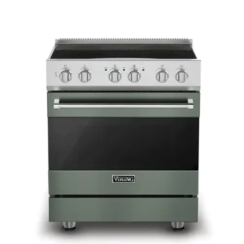 Front. Viking - 3-Series Induction Self-Clean Range - Eucalyptus.