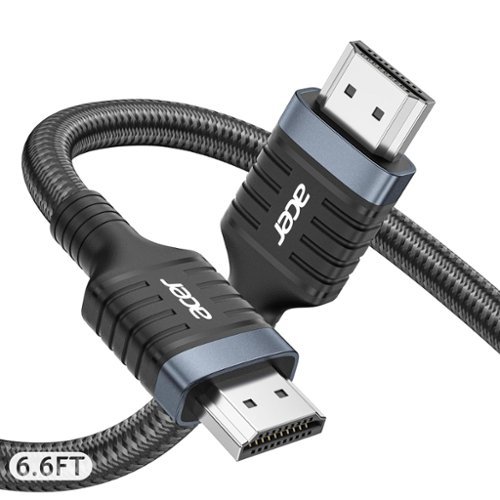 Acer - 8K HDMI 2.1 Cable 6.6FT, 48Gbps Ultra High-Speed Braided Cord Supports 8K@60Hz, 4K@120Hz, HDR10+/HDCP 2.2 &ARC/eARC-Front_Standard 