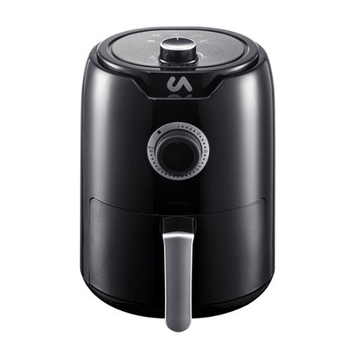 Uber Appliance - Mini Air Fryer - 2 Quart Capacity, PFOA/PTFE Free, Easy Clean Ceramic Design - Black-Front_Standard 