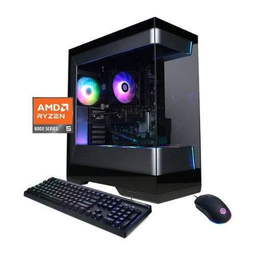 CyberPowerPC - Gaming Desktop - AMD Ryzen 5 8400F 2024 - NVIDIA GeForce RTX 3050 6GB - 16GB DDR5 Memory - 1TB SSD Storage - Black