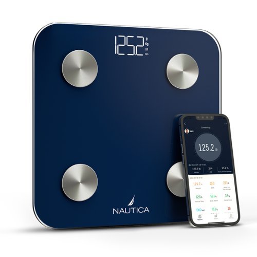 Nautica - Smart Body Scale, Fat, Muscle Mass Tracking & More, Syncs with Smartphone for Body Composition Tracking, 396 Lbs - Navy-Front_Standard 