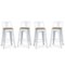 Simpli Home - Rayne Metal and Wood Counter Height Stool (Set of 4) - White-Front_Standard
