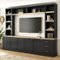 APRILSOUL - 102.3in W 4-Piece Entertainment Center Wall Unit with Adjustable Shelves Bookshelves for TVs Up to 75in 6 Drawers - Black-Front_Standard