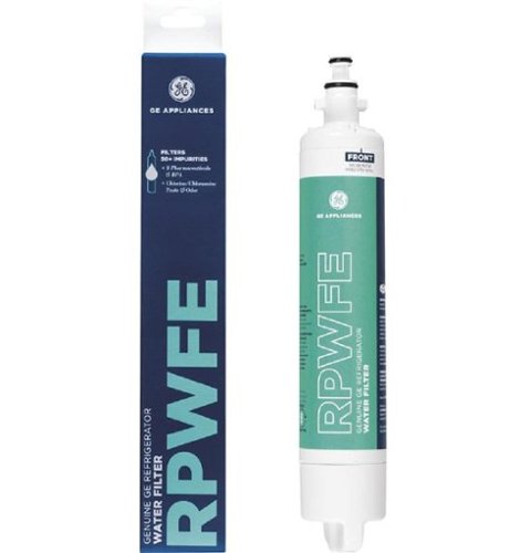 GE - Genuine RPWFE Refrigerator Water Filter For Select French Door Models - White-Front_Standard 