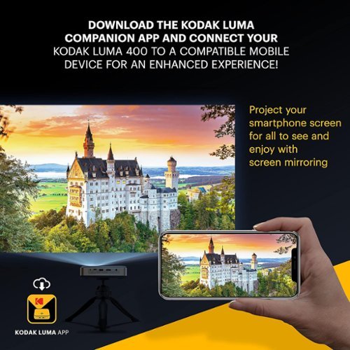 Kodak Luma 400 Portable HD Smart Pico Projector, Wi-Fi, Bluetooth, HDMI & USB Small Mini Home Theater System Up to 150” - White BUY IN EUROPE