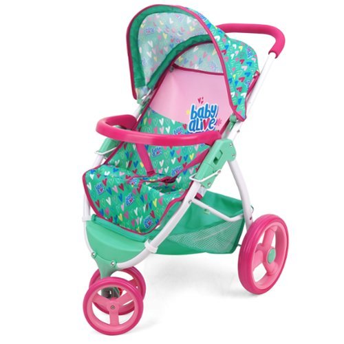 509 Crew - Baby Alive: Doll Jogging Stroller - Green, Pink, Hearts