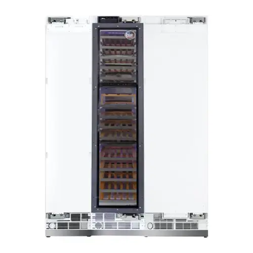 Front. Kucht - 60 in. Panel‑Ready Built‑In Column Refrigeration Set — 24. in. Refrigerator, 18 in. Freezer & 18 in. Wine Cooler - Panel Ready.