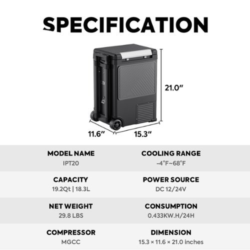 ICECO IPT20 Single Zone 19QT Pickup Truck Cooler Black - Best Buy
