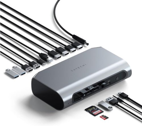 Satechi Thunderbolt 4 Multimedia Pro Dock-2 DisplayPort, 2 HDMI, USB C, 5 USB A Port, Micro/SD, Audio, Ethernet Docking Station - Space Gray WORLDWIDE DELIVERY