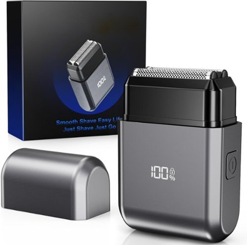 Sweet - Electric Foil Shavers for Men: Mini Electric Razor for Face - IPX7 Waterproof Razor with LED Display & Fast Charge - Gray-Front_Standard 