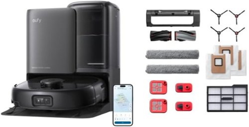 eufy - E25 Omni Robot Vacuum and Mop Combo, Auto-Empty & Self-Cleaning All-in-One Station + Official Replacement Parts Kit - Black-Front_Standard 