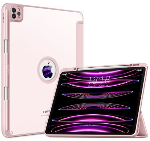 DTTO - Case​ for iPad Air 13" (M2/M3) and iPad Pro 12.9" (3rd/4th/5th/6th Gen) ,Smooth Matte Back,TPU Shockproof Frame - Baby Pink-Front_Standard 