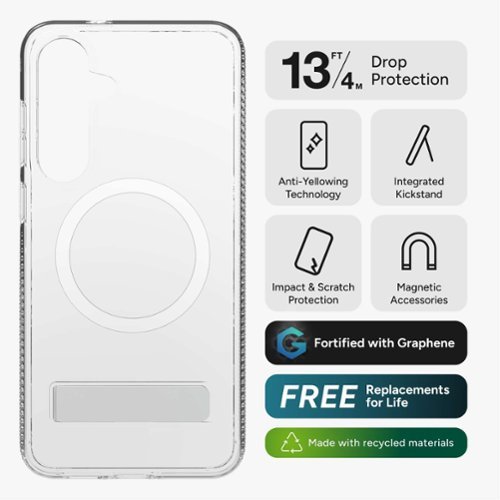 ZAGG Crystal Palace Snap MagSafe Compatible Case w/ Kickstand for Samsung Galaxy S25 FE - Clear HOW TO BUY