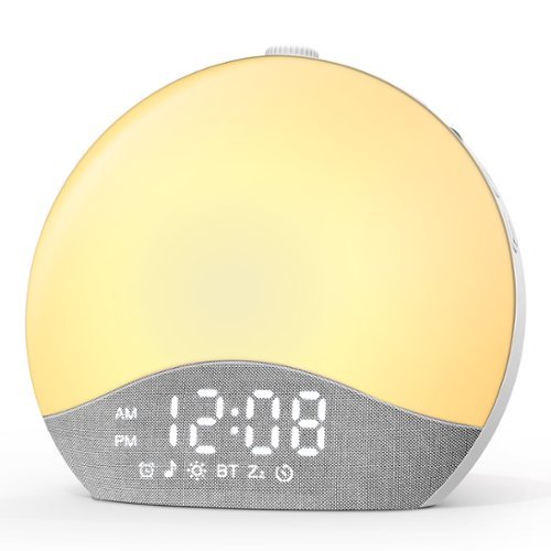 Easyera - Sunrise Alarm Clock, White Noise Sound Machine for Bedrooms, 26 Soothing Sounds, 17 Night Lights, Wake Up Light - Gray White-Front_Standard 