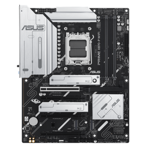 ASUS - PRIME X870-P WIFI (Socket AM5) AMD X870 ATX DDR5 Wi-Fi 7 Motherboard - White