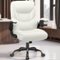 Brick Attic - Leather Office Chair 400LBS Wide Seat Ergonomic Desk Chair Adjustable Task Chair Lumbar Back 5 Year Warranty - White-Front_Standard