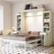 Anysun - Queen Size Murphy Bed with Desk & Storage, Space-Saving Wood Wall Bed with Cabinets & Drawers - White-Front_Standard