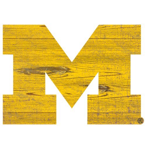 Fan Creations - Michigan Wolverines Distressed Logo Cutout Sign - Multicolor-Front_Standard 