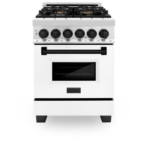 ZLINE - Autograph 24" Legacy Dual Fuel Range w/ 4 Burners & White & Black Accents (RAZ-WM-24-MB) - Multicolor-Front_Standard 
