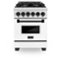 ZLINE - Autograph 24" Legacy Dual Fuel Range w/ 4 Burners & White & Black Accents (RAZ-WM-24-MB) - Multicolor-Front_Standard