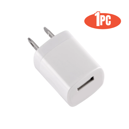 Qixxronics - USB Wall Charger Cube for iPhone 13 12 11 Pro Max SE XS XR X 8 7 6 6S Plus, Galaxy, LG, Moto, Android Phones Charger - White-Front_Standard 