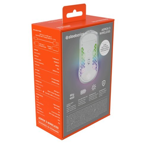 SteelSeries Aerox 3  Super Light Honeycomb Wireless RGB Optical Gaming Mouse - Wireless - Snow BUY IN AUSTRALIA