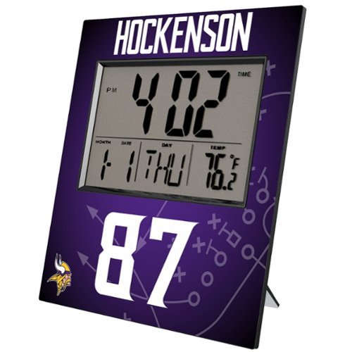 Keyscaper - T.J. Hockenson Minnesota Vikings Digital Desk & Wall Clock - Multicolor-Front_Standard 