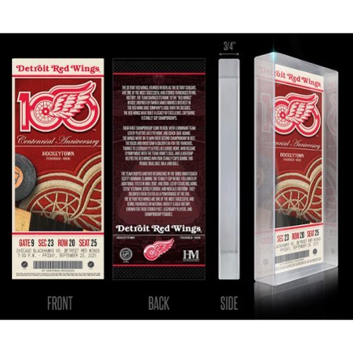 Highland Mint - Detroit Red Wings Centennial 3D Acrylic Block Art - Multicolor-Front_Standard 