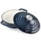 MegaChef - 2 Quart Round Enameled Cast Iron Braiser Pan - Dark Blue-Front_Standard