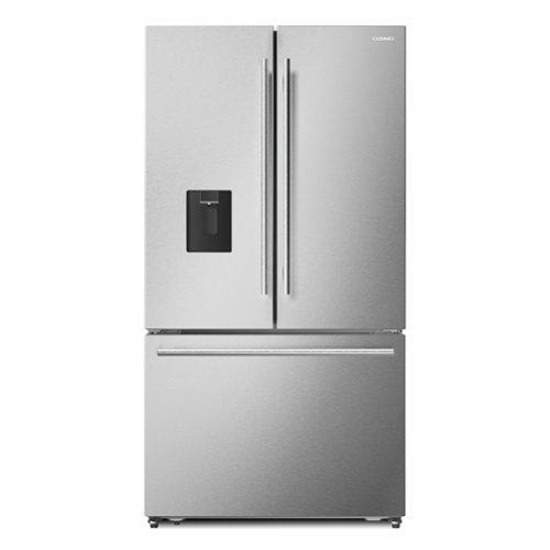 COSMO - COS-FDR223GWSS 36 in. Lumin Collection 22.4 cu. ft. Counter Depth French Door Refrigerator, Water Dispenser, Ice Maker - Stainless Steel-Front_Standard 