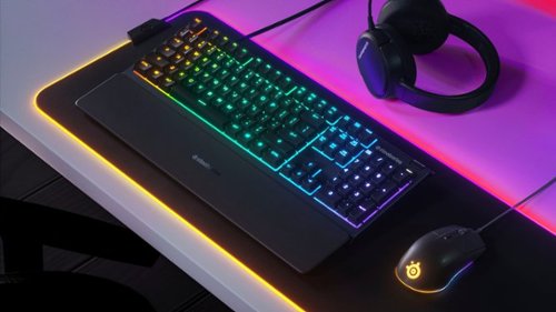 SteelSeries Apex 3 Full Size Wired Membrane Whisper Quiet Switch Gaming Keyboard with 10 zone RGB Backlighting - Black BUY IN EUROPE