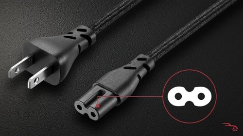 Rocketfish™ 8 ft. Non-Polarized Braided Power Cord - Black WORLDWIDE DELIVERY