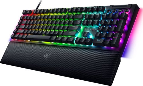 Razer BlackWidow V4 Full Size Wired Mechanical Green Clicky Switch Gaming Keyboard with Chroma RGB Backlighting - Black BUY IN SINGAPORE
